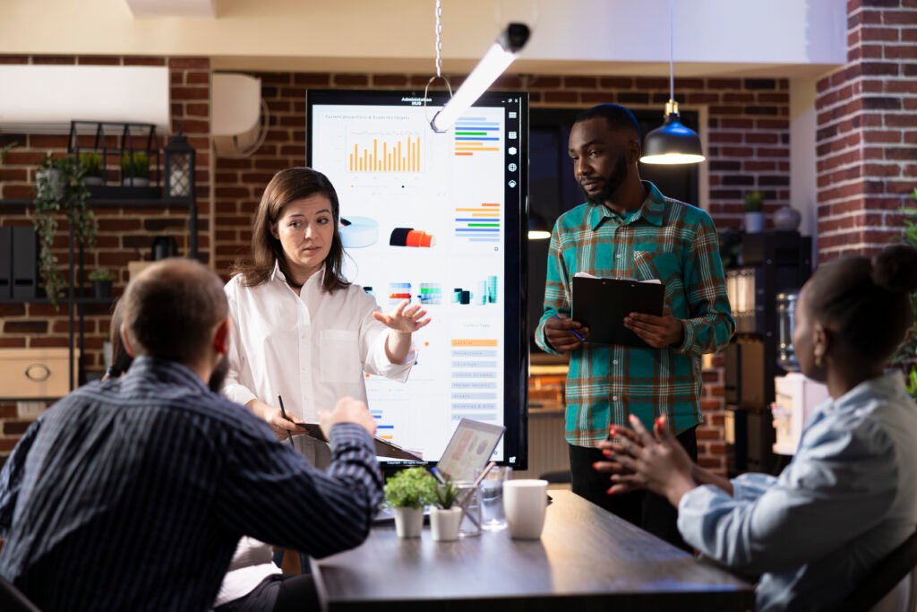 Young founders planning startup