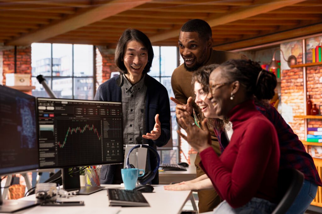 Young founders planning startup